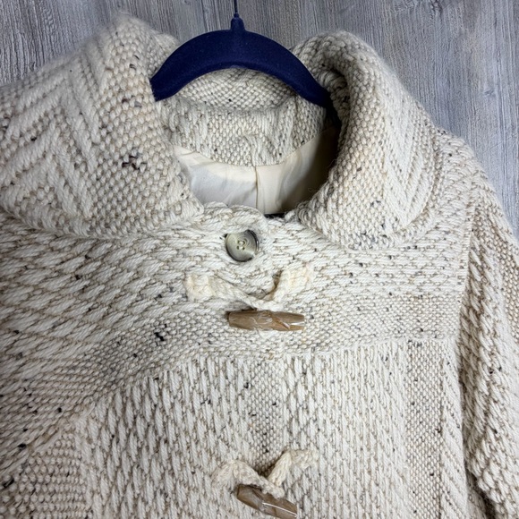 Wool Cream Toggle Button Coat - Picture 2 of 6